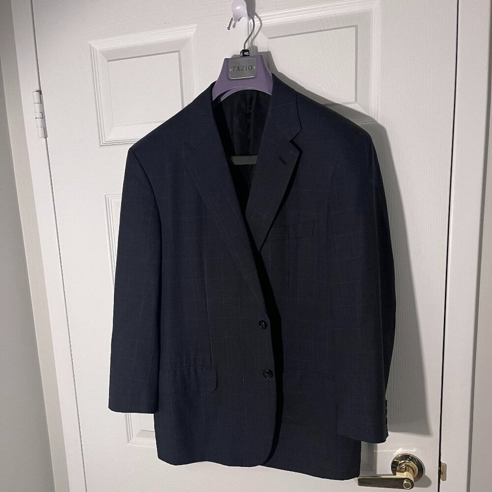 46S Brioni Wool Parlamento Navy Blue Sport Coat
